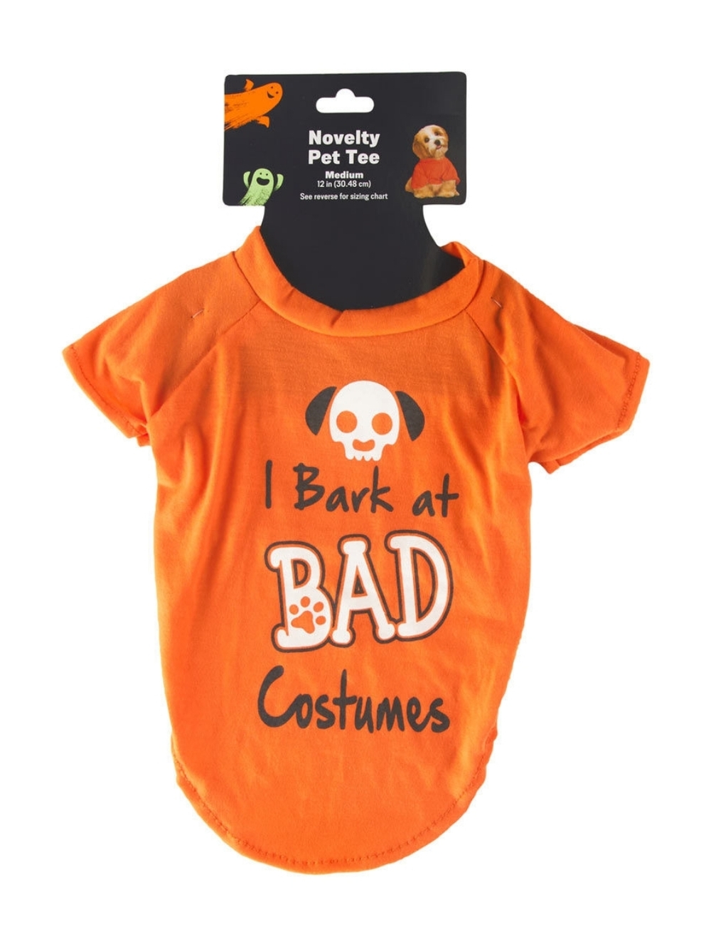 Orange 'I Bark at Bad Costumes' Pet Costume